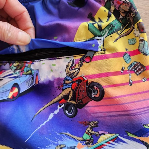 NWoT Culprit Dinosaur Mayhem Battle Swim Short Removable-Mesh Liner Zip-Pocket - Picture 8 of 8